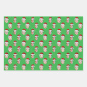 Custom Weihnachtsmannmütze Face Weihnachtsgeschenk Geschenkpapier Set (Vorderseite 2)