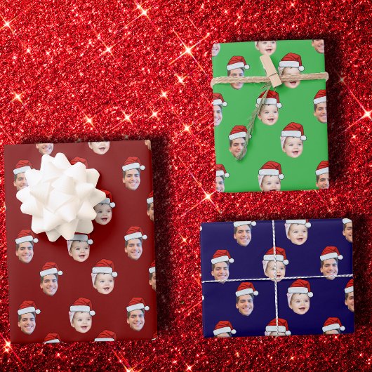 Custom Weihnachtsmannmütze Face Weihnachtsgeschenk Geschenkpapier Set