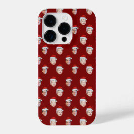 Custom Weihnachtsmannmütze Face Weihnachtsgeschenk iPhone 14 Pro Hülle