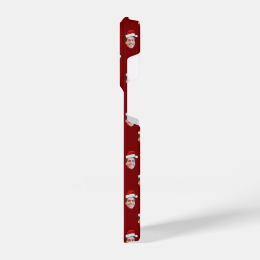 Custom Weihnachtsmannmütze Face Weihnachtsgeschenk iPhone Hülle (Linke Seite)