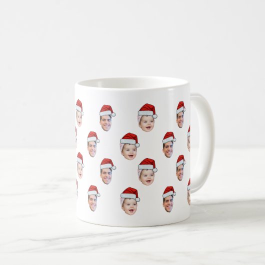 Custom Weihnachtsmannmütze Face Weihnachtsgeschenk Kaffeetasse (VorderseiteRechts)