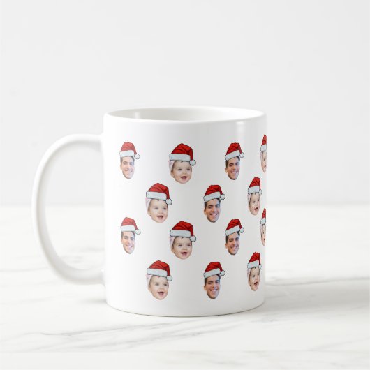 Custom Weihnachtsmannmütze Face Weihnachtsgeschenk Kaffeetasse (Links)
