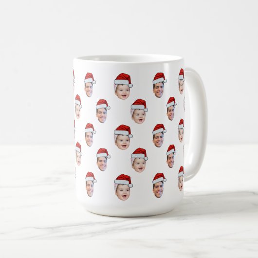 Custom Weihnachtsmannmütze Face Weihnachtsgeschenk Kaffeetasse (VorderseiteRechts)