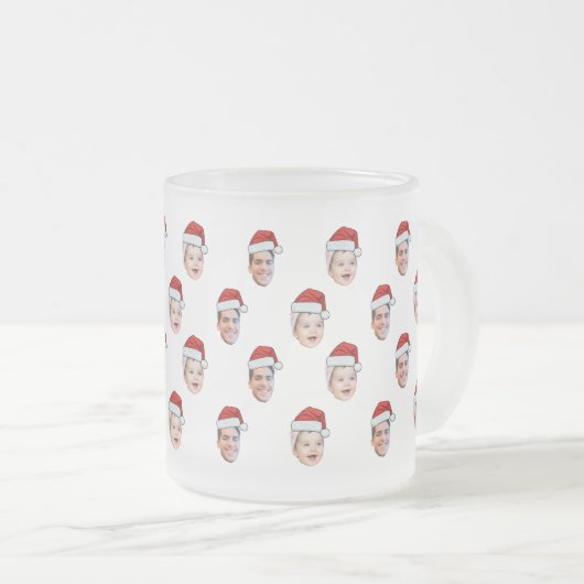 Custom Weihnachtsmannmütze Face Weihnachtsgeschenk Mattglastasse (VorderseiteRechts)