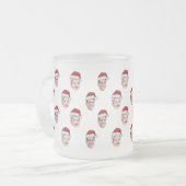 Custom Weihnachtsmannmütze Face Weihnachtsgeschenk Mattglastasse (Vorderseite Links)