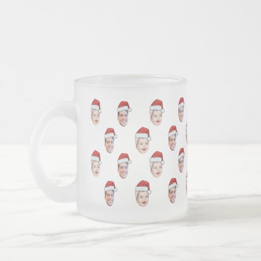 Custom Weihnachtsmannmütze Face Weihnachtsgeschenk Mattglastasse (Links)