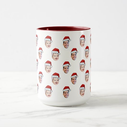 Custom Weihnachtsmannmütze Face Weihnachtsgeschenk Tasse (Zentrum)