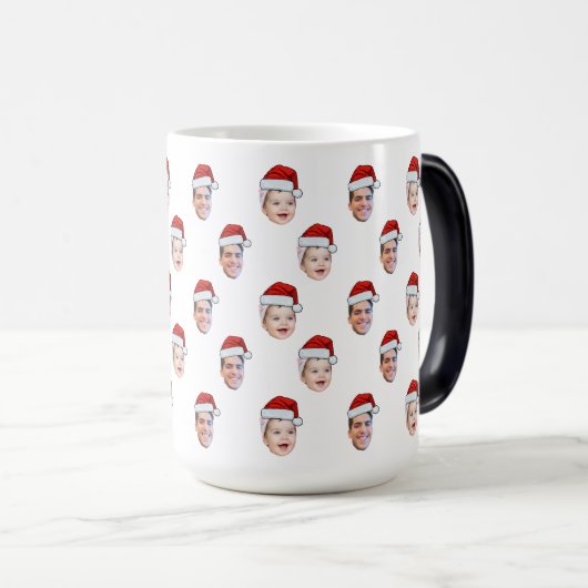 Custom Weihnachtsmannmütze Face Weihnachtsgeschenk Verwandlungstasse (VorderseiteRechts)
