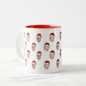 Custom Weihnachtsmannmütze Face Weihnachtsgeschenk Zweifarbige Tasse (Vorderseite Links)