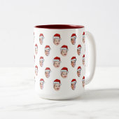 Custom Weihnachtsmannmütze Face Weihnachtsgeschenk Zweifarbige Tasse (VorderseiteRechts)