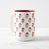 Custom Weihnachtsmannmütze Face Weihnachtsgeschenk Zweifarbige Tasse (Vorderseite Links)