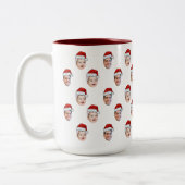 Custom Weihnachtsmannmütze Face Weihnachtsgeschenk Zweifarbige Tasse (Links)