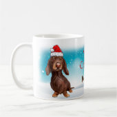 Custom Weihnachtsmannmütze Frohe Weihnachts-Dackel Kaffeetasse (Links)
