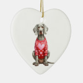 Custom Weimaraner Dog Valentine Keramik Ornament (Rechts)