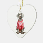 Custom Weimaraner Dog Valentine Keramik Ornament (Links)