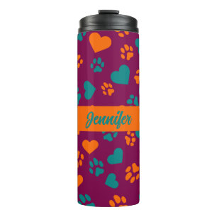 Custom Wein Lila Paw Print Tumbler Thermosbecher