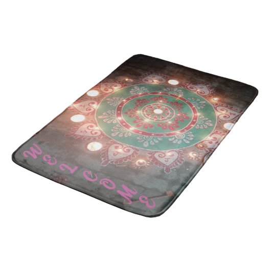 Custom welcome design  badematte (Schrägansicht)