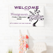 Custom Welcome Family Wiedersehen Moderne Lila Bäu Banner (Insitu)
