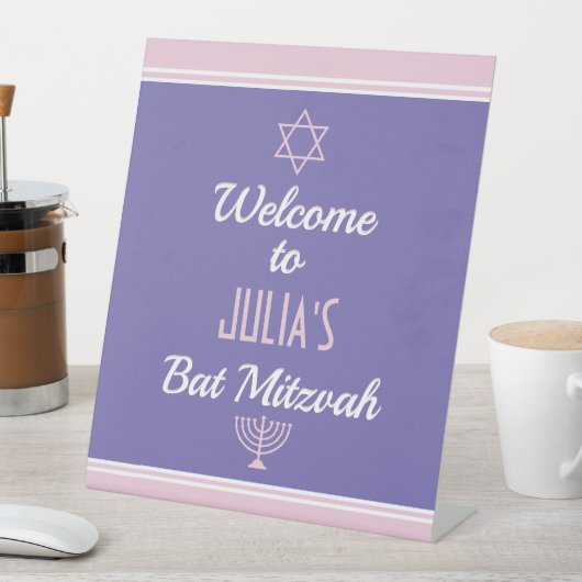 Custom Welcome for Bat Mitzvah Sockelschild (In Situ)