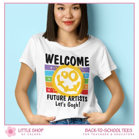 Custom Welcome Future Artists lächeln Gesichtslehr T-Shirt