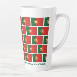 Custom WELCOME Hospitality Portugiesische Flagge Milchtasse