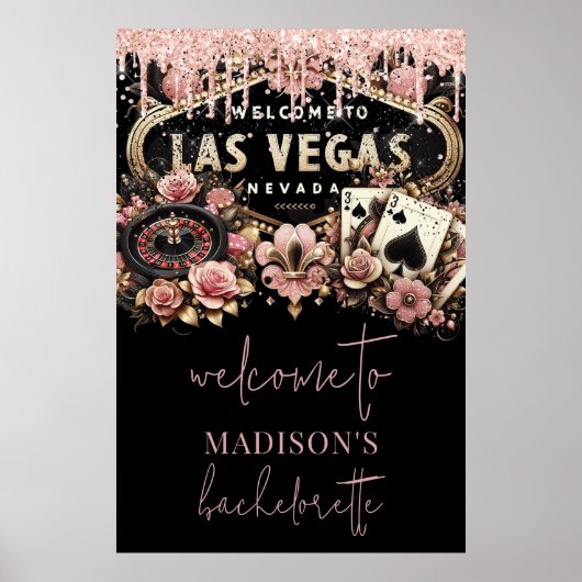 Custom Welcome Las Vegas Bachelorette Luxus Poster (Vorne)