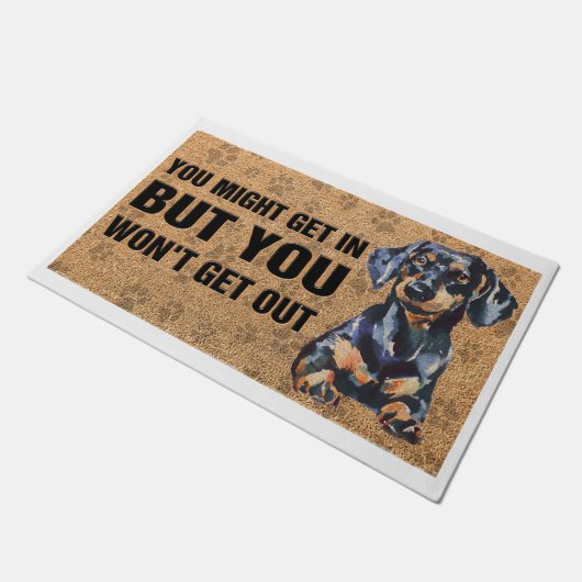 Custom Welcome Mat/Dog Lover/Dachshund Decor Fußmatte (Schrägansicht)