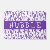 Custom WELCOME Night Desert Saguaro Cactus Fußmatte (Vorderseite)