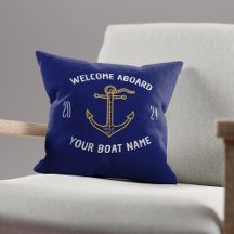 Custom Welcome on Board Name Navy Blue & Gold
