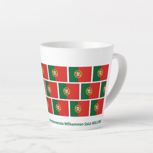 Custom WELCOME Portugal Flag Milchtasse (Rechte Ecke)