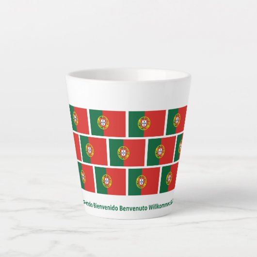 Custom WELCOME Portugal Flag Milchtasse (Vorderseite)
