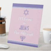 Custom Welcome to Bat Mitzvah Pedestal Sign Sockelschild (In Situ)