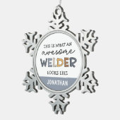 Custom Welder Funny Phantastisch Welder Geschenke Schneeflocken Zinn-Ornament (Rechts)