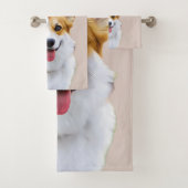 Custom Welsh Corgi Dog Personalisiert Zeichnend Badhandtuch Set (Insitu)