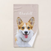 Custom Welsh Corgi Dog Personalisiert Zeichnend Badhandtuch Set (Handtuch)