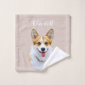 Custom Welsh Corgi Dog Personalisiert Zeichnend Badhandtuch Set (Waschlappen)