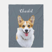 Custom Welsh Corgi Dog Personalisiert Zeichnend Fleecedecke (Vorderseite)