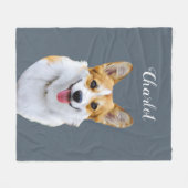 Custom Welsh Corgi Dog Personalisiert Zeichnend Fleecedecke (Vorderseite (Horizontal))