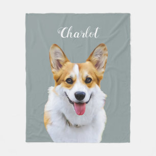 Custom Welsh Corgi Dog Personalisiert Zeichnend Fleecedecke