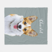Custom Welsh Corgi Dog Personalisiert Zeichnend Fleecedecke (Vorderseite (Horizontal))