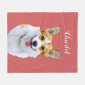 Custom Welsh Corgi Dog Personalisiert Zeichnend Fleecedecke (Vorderseite (Horizontal))