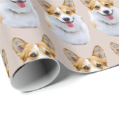Custom Welsh Corgi Dog Personalisiert Zeichnend Geschenkpapier (Rolleneckpunkt)