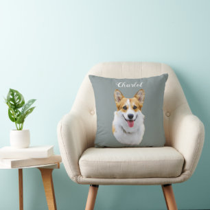Custom Welsh Corgi Dog Personalisiert Zeichnend Kissen