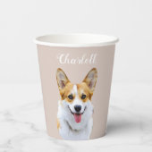 Custom Welsh Corgi Dog Personalisiert Zeichnend Pappbecher (Rückseite)