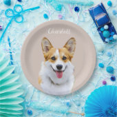 Custom Welsh Corgi Dog Personalisiert Zeichnend Pappteller (Party)