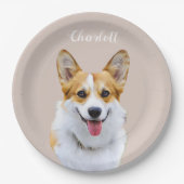 Custom Welsh Corgi Dog Personalisiert Zeichnend Pappteller (Vorderseite)