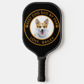 Custom Welsh Corgi Dog Personalisiert Zeichnend Pickleball Schläger (Rückseite)