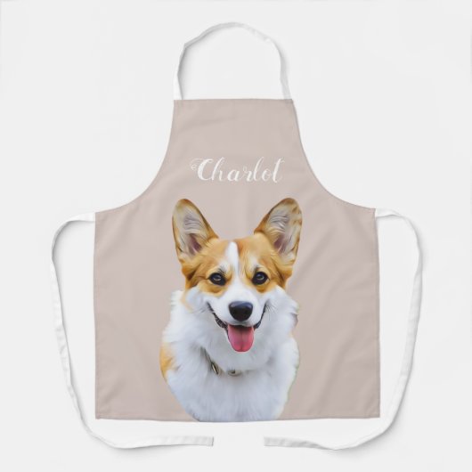 Custom Welsh Corgi Dog Personalisiert Zeichnend Schürze (Vorderseite)