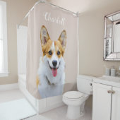 Custom Welsh Corgi Dog Personalisiert Zeichnend Sh Duschvorhang (Beispiel)