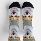 Custom Welsh Corgi Dog Personalisiert Zeichnend Socken (Oben)